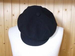 e607*KANGOL шерсть Casquette * размер L черный чёрный цвет 0259BC Kangol шерсть Casquette шляпа one отметка Logo 