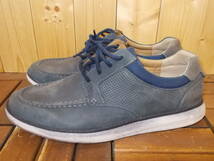 e211◆clarks unstructured スニーカー◆US11 CN280 クラークス アンストラクチャード ローカット シューズ 13291 ネイビー色_画像3