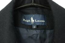 L204　ラルフローレン　RALPH LAUREN　ウィメンズ　チェスターコート　ネイビー　オーバーコート　サイズ9　オールド_画像3