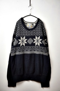 L592　SCOTCH SODA　スコッチソーダ　クルーネックニットセーター　サイズXL　雪柄