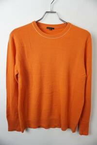 L387　Theory　セオリー　カシミヤ100　クルーネックセーター　カシミヤセーター　38　オレンジ　メンズ