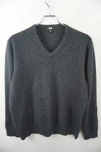 N389　ユニクロ　UNIQLO　カシミヤ100　Vネック　カシミヤセーター　カシミヤニット　サイズXL　メンズ