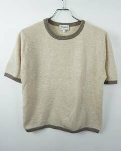 N263　CF CASHMERE　モンゴル製　カシミヤ100　レディース　半袖　カシミヤニット　カシミヤセーター　サイズ44