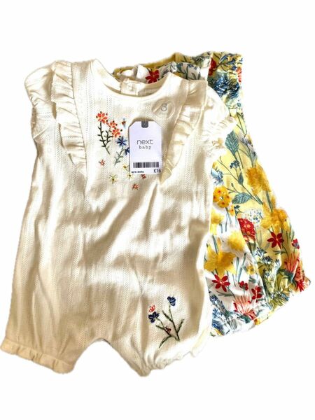 NEXT BABY up to 3months ロンパース 3枚組　　出産準備品　【新品】
