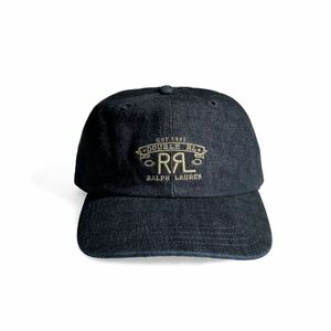 【表参道10周年記念】23FW リミテッドエディション RRL Sportsman Cap ダブルアールエル ラルフローレン デニム キャップ レザー 帽子 希少