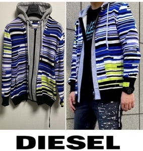 定価46,200円DIESELディーゼル/ニット×スウェットレイヤードフーデットジャケットjoggKROOLEYTHOMMERSTRUKT