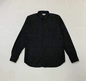 renoma HOMME // 長袖 斜めチェック柄 衿ワイヤー入り ジャガード シャツ (黒×ダークグレー系) サイズ M