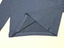 EX-CLUE // 長袖 ピンチェック柄 ウール混 ニット ポロシャツ (紺系×青系) サイズ L_画像4