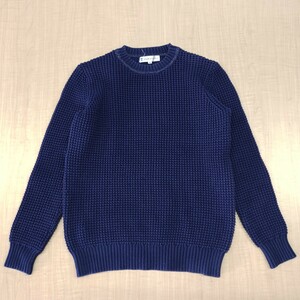 2312039 KUMIKYOKU Kumikyoku collar lame knitted sweater navy blue size 2 long sleeve 