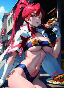 高品質　ポスター A4サイズ アニメ 同人 美少女 巨乳 ビキニ ヨーコ・リットナー Tengen Toppa Gurren Lagann T007-T14