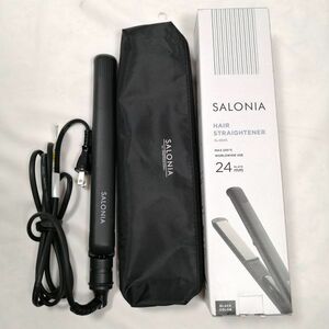 SALONIA サロニア ストレート ヘアアイロン 【ブラック】 24㎜ コテ 120℃～230℃ SL-004S 中古 a09350