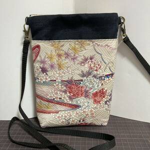 * small articles shoulder pouch * height 20× width 15.5× inset 4!! silk floral print kimono cloth!