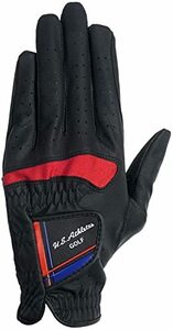 レザックス(LEZAX) U.S.Athletes ゴルフグローブ メンズ 左手用 ブラック Lサイズ USGL-3653