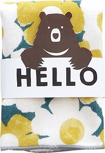 現代百貨 HELLO BEAR タオルハンカチ フラワー イエロー 日本製 A293FU 086557