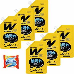 ワーカーズ (WORKERS) 作業着 専用洗い 液体 洗剤 詰替 (720g) 6個 セット 固形 洗剤 ランドリースクラバー (お試し 75g)