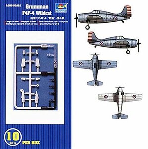 トランペッター 1/350 空母艦載機 アメリカ大戦機 グラマン F4F-4 ワイルドキャット 10入