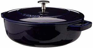 staub ストウブ 「 ブレイザー ソテーパン グランブルー 24cm 」 両手 鋳物 ホーロー 鍋 浅型 すき焼き IH対応 【日本正規販売品】