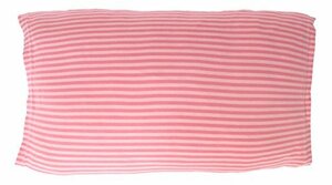 メリーナイト 綿100% ニット素材 枕カバー のびのびタイプ ボーダー柄 約32×52cm ピンク 筒型 簡単装着 柔らか素材 ピタッと装着