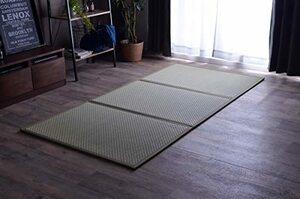 イケヒコ い草 マットレス 寝具 ラグマット フレア セミシングル 約80×210cm グリーン コンパクト 三つ折り 日本 国産 畳 カビ防止 置き畳