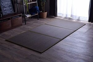 イケヒコ い草 マットレス 寝具 ラグマット フレア ダブル 約140×210cm ブラウン コンパクト 三つ折り 日本 国産 畳 カビ防止 置き畳 軽量