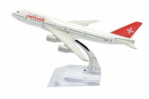 TANG DYNASTY 1/400 16cm スイス航空 Swissair ボーイング B747 合金飛行機プレーン模型 おもちゃ