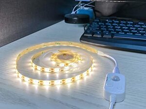 Vortex HJ-J0081W USB LED Strip Lights with Motion Sensor, Cool White or Warm White 1m/3m options Dimmable LED Closet Light Motion