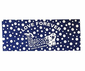 草間彌生展「わが永遠の魂」 限定 LOVEFOREVER ドット柄 手ぬぐい 青白