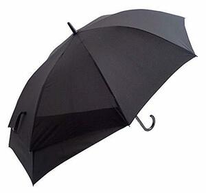 藤田屋 長傘 スライド設計65cm 無地 ブラック ジャンプ 雨傘