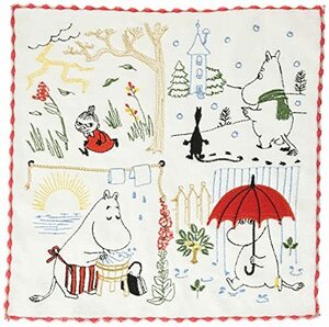 丸眞 ハンドタオル MOOMIN ムーミン 25×25cm 空模様 全面刺繍 1405012300