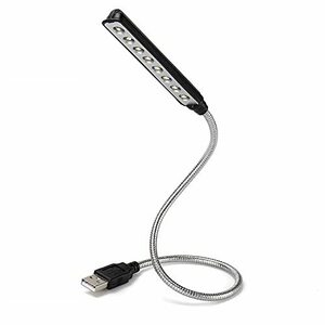 USBライト LEDデスクライト LED卓上ライト 読書ライト LEDランプ - Daffodil ULT05B-360°調整可能　高輝度 目に優しい 8灯搭載 USB充電式