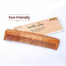 HealthAndYoga(TM) Handcrafted Neem Wood Comb - Anti Dandruff, Non-Static and Eco-friendly- Great for Scalp and Hair health -7_画像3