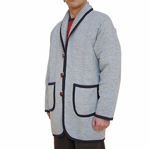 もちはだ あったか ナイト ガウン Ｍ～Ｌ グレー 男性用 ルームウェア メンズ 防寒着 日本製 着る毛布 裏起毛