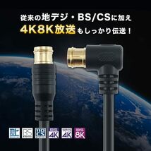 ホーリック アンテナケーブル S-4C-FB同軸 1m 【4K8K放送(3224MHz)/BS/CS/地デジ/CATV 対応】 ブラック L字差込式/差込式コネクタ_画像3