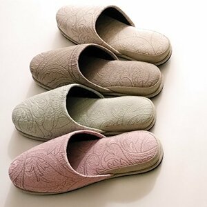 [Chausse'] 4足セット 来客用スリッパ ペイズリー フェルト底 通年用 7a33-4 外寸27ｃｍ