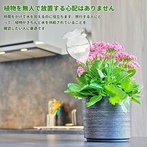 VGEBY 自動灌水装置 ガーデン 盆栽 給水装置 潅漑 水やり 観葉 植物 散水 栽培家ハウス 植物花自動装置 透明ガラス 給水器 かわいい_画像5