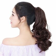 YJINCO ポニーテール エクステ ウィッグ カール ロング 巻き髪 ポイントウィッグ つけ毛 ヘアークリップ エクステンション 耐熱 180度_画像4