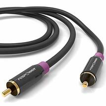 FosPower (3m) オーディオ RCA(オス) to RCA(オス) サブウーファーケーブル, 24K金メッキコネクター,_画像5