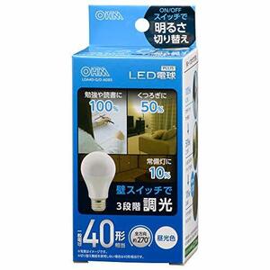 オーム電機 LED電球(40形相当/520lm/昼光色/E26/全方向270°/密閉形器具対応/調光機能付) LDA4D-G/D AG93