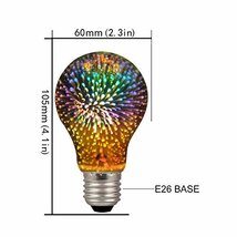 KY LEE フィラメント電球 A60 3D E26 4W ビンテージ エジソン電球 電球 360度発光 LED電球 星空電球 レトロ エジソン電球 装飾用LED電球_画像2