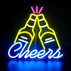 wanxing Cheers 乾杯 ネオンサイン ビール LED ネオンライト インテリア USB電源 壁掛け 居酒屋 カフェ バー パーティー