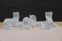 ラリック　Lalique クリスタルガラス　LALIQUE 　犬　ヨークシャテリア YORKSHIRE TERRIER DOG クリスタル 置物　フィギリン　3点セット　_画像3