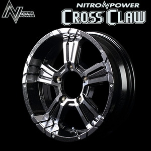 MID NITROPOWER CROSSCLAW クロスクロウ BMMC (ブラックメタリック＋ミラーカット) アルミホイール1本 16×6.0J 5H PCD139 -5