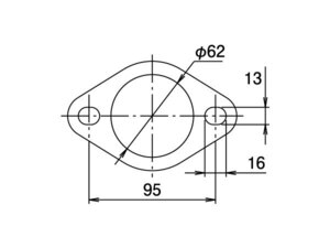 TRUST トラスト マフラーフランジ 60φ楕円 スチール製 t=9mm