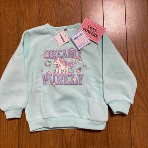 新品　女の子　女児　キッズ　トレーナー　裏ボア　裏起毛　90 ユニコーン