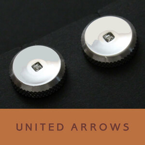 4593◆ユナイテッドアローズ◆カフス◆シルバークリアストーン◆カフスボタン～カフリンクス◆上質セレクトショップ～UNITED ARROWS◆新品