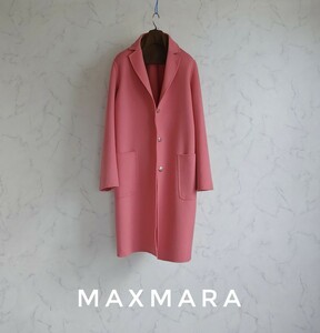 超高級 希少極上のハンドメイド 極美品 Maxmara 憧れのダブルフェイスコート おしゃれピンクカラー マックスマーラ weekend 1枚仕立て 