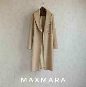 超高級 美品 Maxmara 憧れの大人気セレブ御用達モダンチェスターコート 一級品イタリア製 ブランドロゴ裏地 マックスマーラ 