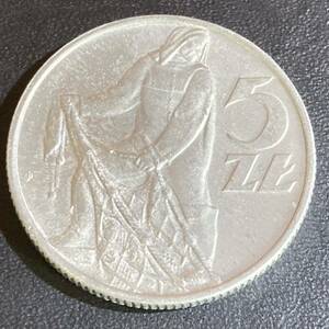【d011】古銭外国銭 ポーランド 5ズウォッティコイン 1974年(^^)