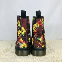 美品★Dr.Martens★UK4 (23.0cm相当) ドクターマーチン CASTEL/カステル 花柄 ブーツ レディース ワインレッド 8ホールシューズ S542_画像6