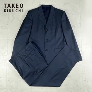  beautiful goods TAKEO KIKUCHI Takeo Kikuchi setup suit tailored jacket slacks pants total reverse side men's navy blue navy size 3*IC98